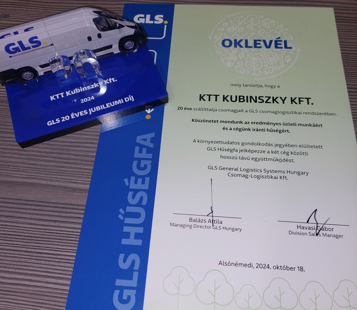 Hírek: GLS Hűségfa